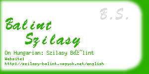 balint szilasy business card